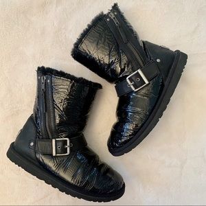 Ugg Patent black, sheepskin and leather
